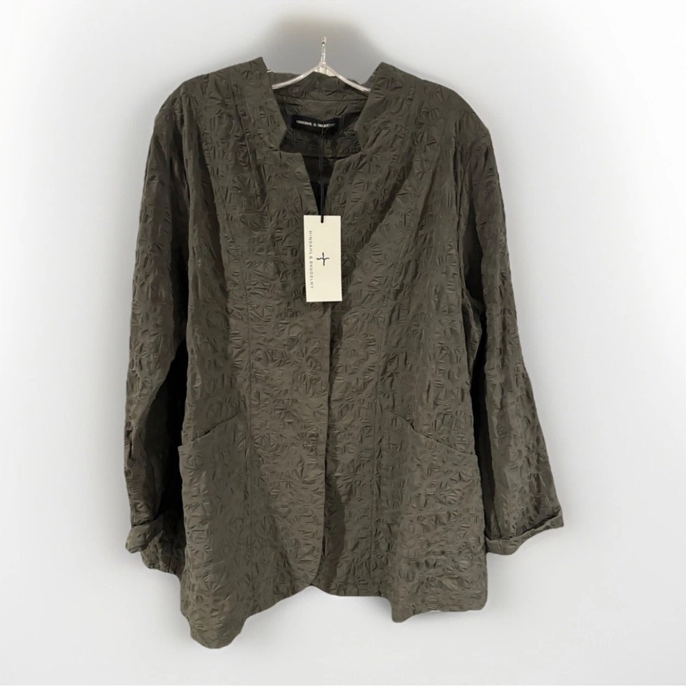 Hindahl & Skudelny Olive Green Printed Women’s Shirt Jacket Size 2X NWT